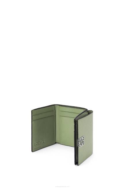 Rosemary Anagram trifold wallet in pebble grain calfskin Loewe 84PR1247 Women