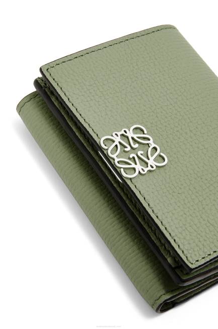 Rosemary Anagram trifold wallet in pebble grain calfskin Loewe 84PR1247 Women