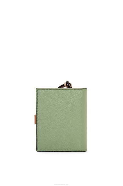 Rosemary/Tan Compact zip wallet in soft grained calfskin Loewe 84PR1226 Women