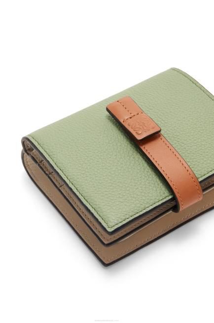 Rosemary/Tan Compact zip wallet in soft grained calfskin Loewe 84PR1226 Women