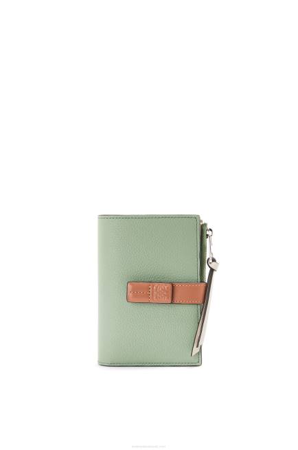 Rosemary/Tan Slim zip bifold wallet in soft grained calfskin Loewe 84PR1224 Women