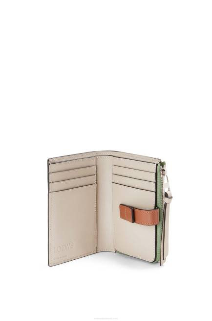 Rosemary/Tan Slim zip bifold wallet in soft grained calfskin Loewe 84PR1224 Women
