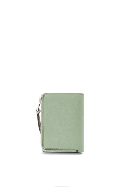 Rosemary/Tan Slim zip bifold wallet in soft grained calfskin Loewe 84PR1224 Women