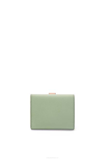 Rosemary/Tan Trifold wallet in soft grained calfskin Loewe 84PR1314 Women