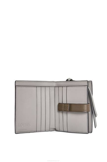 Sage Green/Dark Khaki Green Compact zip wallet in soft grained calfskin Loewe 84PR1211 Women