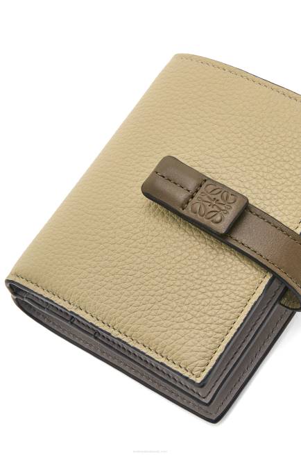 Sage Green/Dark Khaki Green Compact zip wallet in soft grained calfskin Loewe 84PR1211 Women