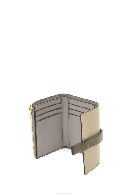 Sage Green/Dark Khaki Green Small vertical wallet in soft grained calfskin Loewe 84PR1210 Women