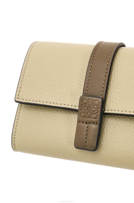 Sage Green/Dark Khaki Green Small vertical wallet in soft grained calfskin Loewe 84PR1210 Women