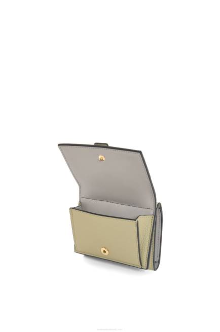 Sage Green/Dark Khaki Green Trifold wallet in soft grained calfskin Loewe 84PR1209 Women