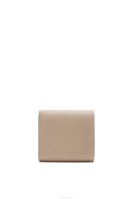 Sand Anagram compact flap wallet in pebble grain calfskin Loewe 84PR1215 Women