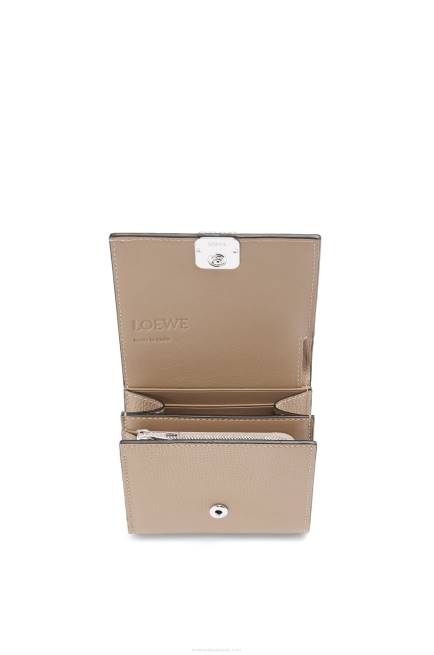 Sand Anagram compact flap wallet in pebble grain calfskin Loewe 84PR1215 Women