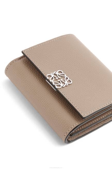 Sand Anagram compact flap wallet in pebble grain calfskin Loewe 84PR1215 Women