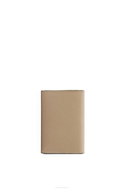Sand Anagram small vertical wallet in pebble grain calfskin Loewe 84PR1216 Women