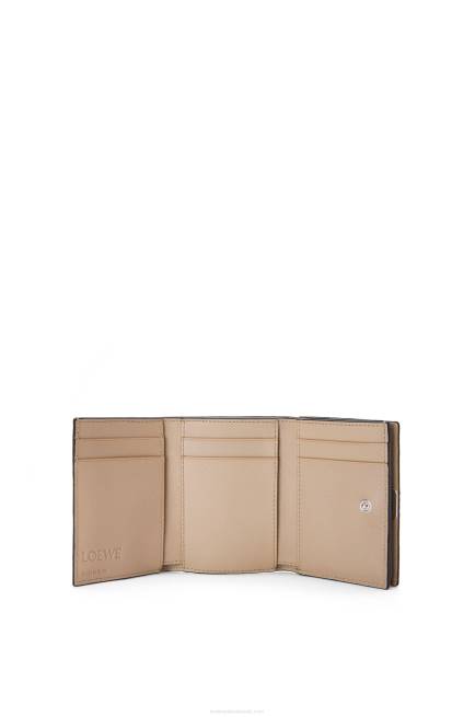 Sand Anagram trifold wallet in pebble grain calfskin Loewe 84PR1214 Women