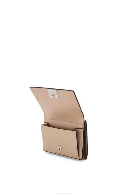 Sand Anagram trifold wallet in pebble grain calfskin Loewe 84PR1214 Women