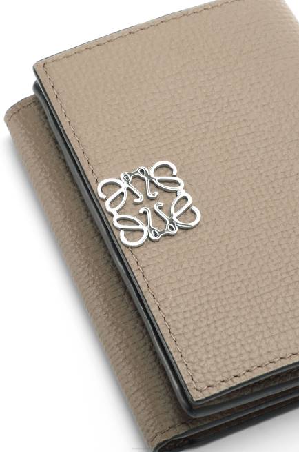 Sand Anagram trifold wallet in pebble grain calfskin Loewe 84PR1214 Women