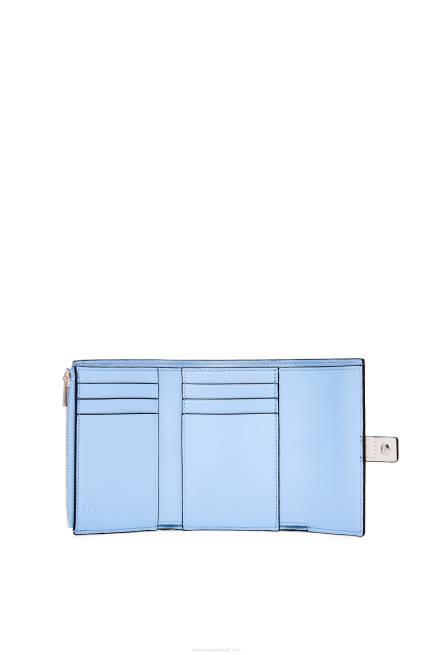Soft White/Lime Yellow Small vertical wallet in soft grained calfskin Loewe 84PR1228 Women