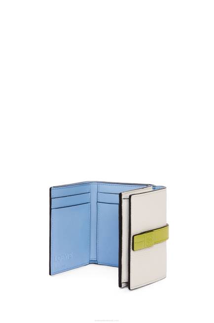 Soft White/Lime Yellow Trifold wallet in soft grained calfskin Loewe 84PR1227 Women