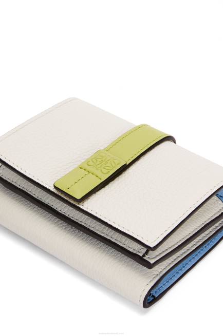 Soft White/Lime Yellow Trifold wallet in soft grained calfskin Loewe 84PR1227 Women