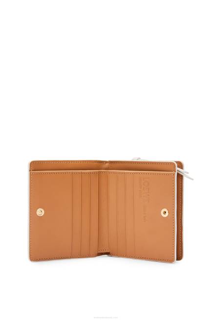Soft White Octopus compact zip wallet in classic calf Loewe 84PR1304 Women