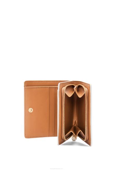 Soft White Octopus compact zip wallet in classic calf Loewe 84PR1304 Women