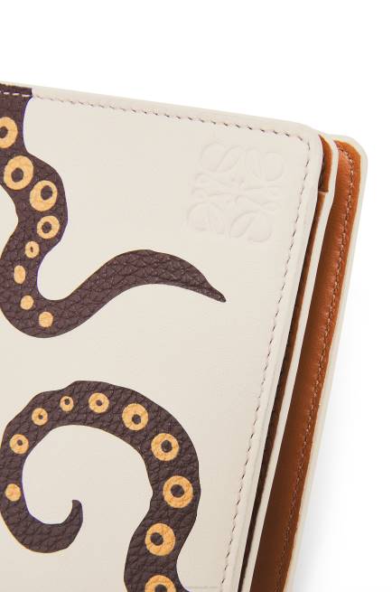 Soft White Octopus compact zip wallet in classic calf Loewe 84PR1304 Women