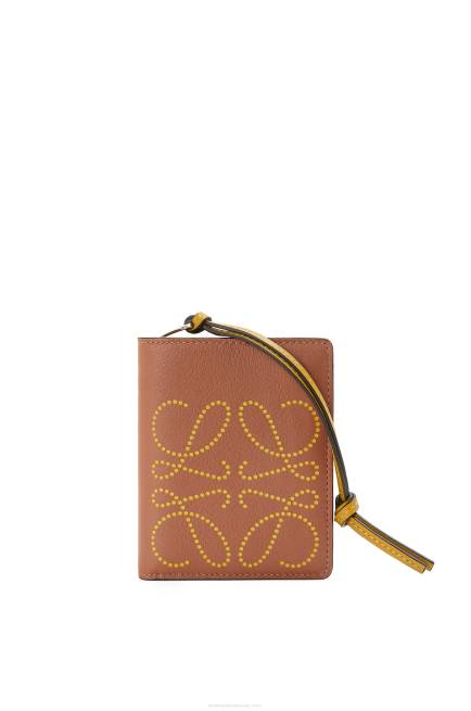 Tan/Ochre Brand compact zip wallet in classic calfskin Loewe 84PR1301 Women
