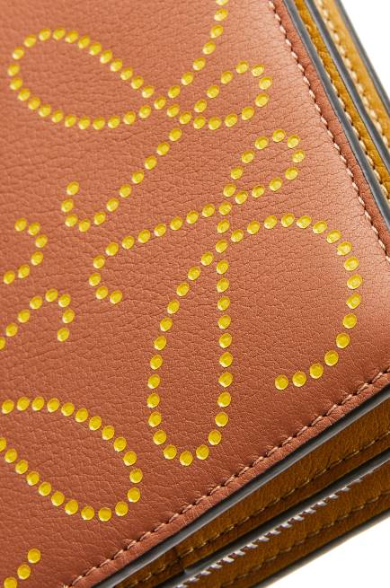 Tan/Ochre Brand compact zip wallet in classic calfskin Loewe 84PR1301 Women