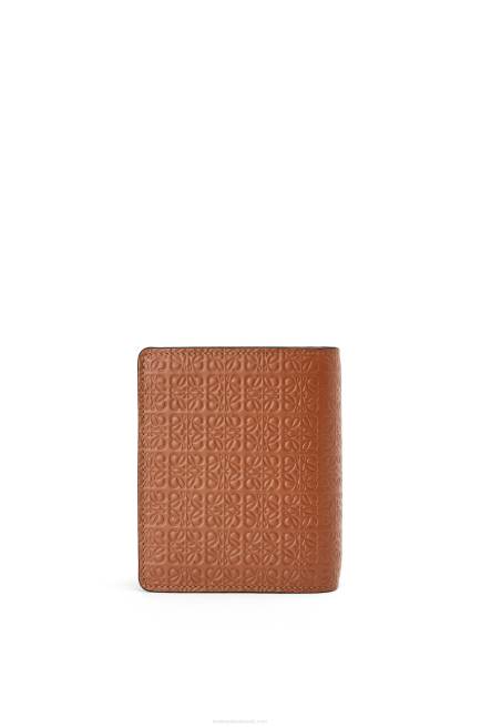 Tan Repeat compact zip wallet in embossed silk calfskin Loewe 84PR1281 Women