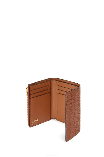 Tan Repeat small vertical wallet in embossed silk calfskin Loewe 84PR1280 Women