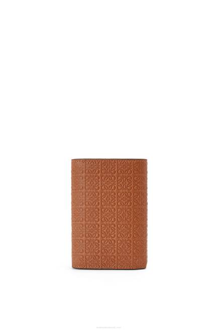 Tan Repeat small vertical wallet in embossed silk calfskin Loewe 84PR1280 Women