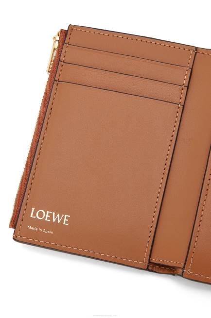 Tan Repeat small vertical wallet in embossed silk calfskin Loewe 84PR1280 Women