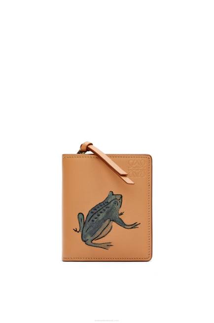 Warm Desert Frog compact zip wallet in classic calf Loewe 84PR1305 Women