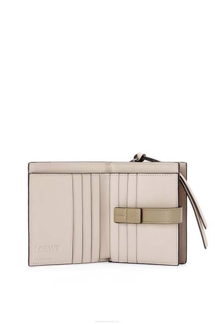 Yellow/Clay Green Compact zip wallet in soft grained calfskin Loewe 84PR1308 Women