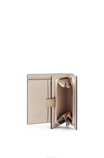 Yellow/Clay Green Compact zip wallet in soft grained calfskin Loewe 84PR1308 Women