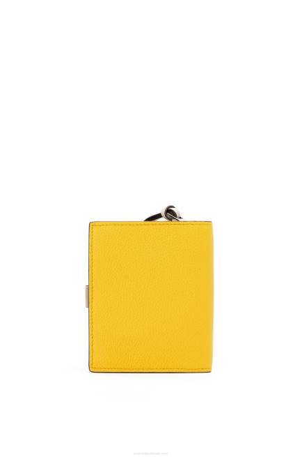 Yellow/Clay Green Compact zip wallet in soft grained calfskin Loewe 84PR1308 Women