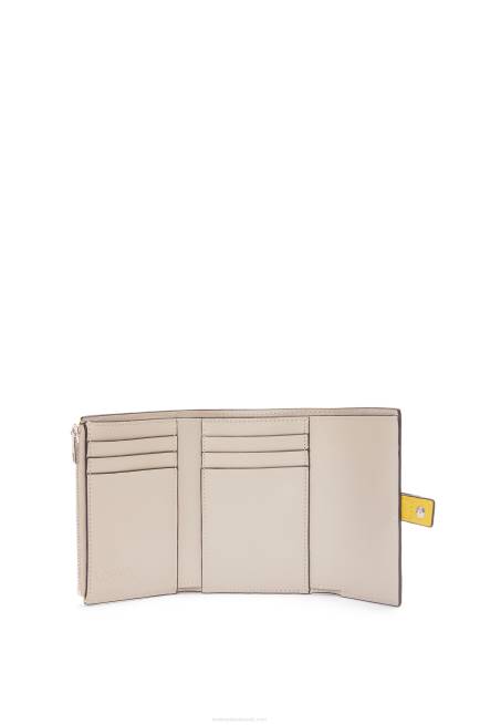 Yellow/Clay Green Small vertical wallet in soft grained calfskin Loewe 84PR1282 Women