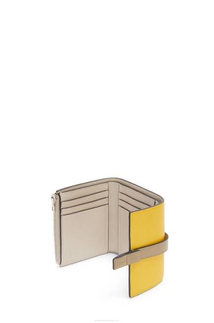 Yellow/Clay Green Small vertical wallet in soft grained calfskin Loewe 84PR1282 Women