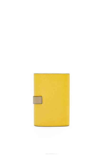 Yellow/Clay Green Small vertical wallet in soft grained calfskin Loewe 84PR1282 Women