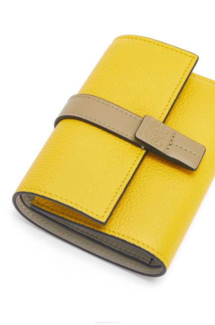 Yellow/Clay Green Small vertical wallet in soft grained calfskin Loewe 84PR1282 Women