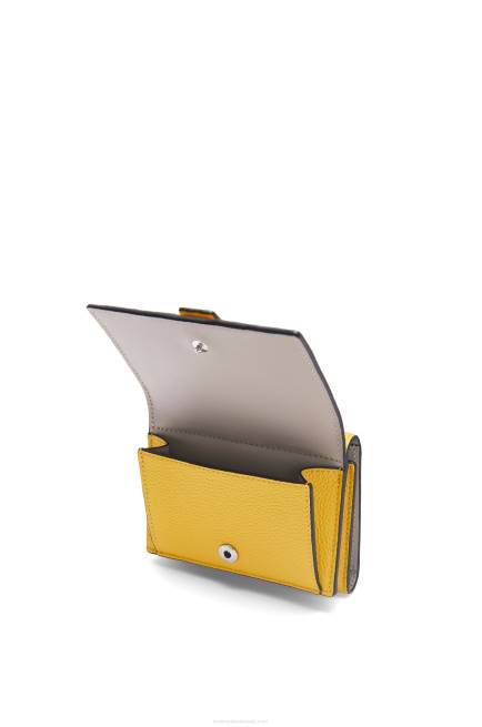 Yellow/Clay Green Trifold wallet in soft grained calfskin Loewe 84PR1284 Women