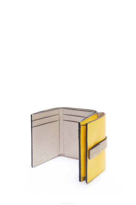 Yellow/Clay Green Trifold wallet in soft grained calfskin Loewe 84PR1284 Women
