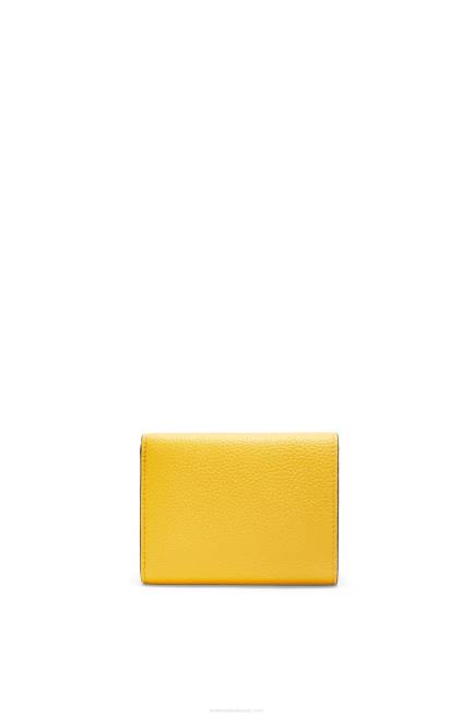 Yellow/Clay Green Trifold wallet in soft grained calfskin Loewe 84PR1284 Women