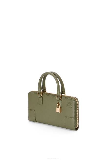 Avocado Green Amazona Pouch in nappa calfskin Loewe 84PR281 Women