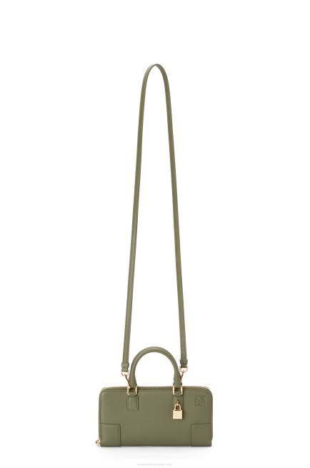 Avocado Green Amazona Pouch in nappa calfskin Loewe 84PR281 Women