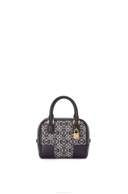 Navy/Black Amazona 16 Square bag in Anagram jacquard and calfskin Loewe 84PR139 Women