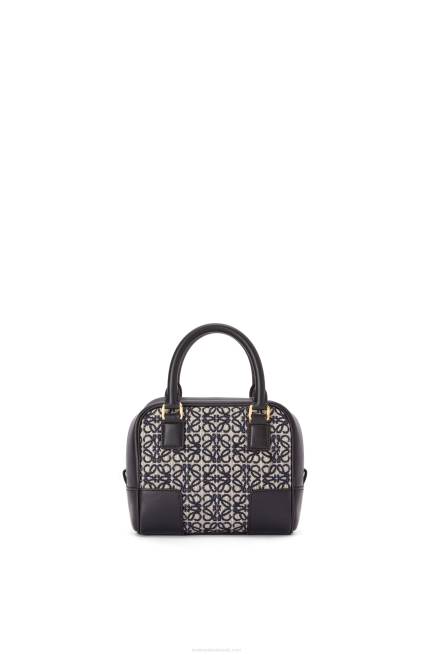 Navy/Black Amazona 16 Square bag in Anagram jacquard and calfskin Loewe 84PR139 Women