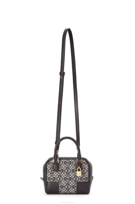 Navy/Black Amazona 16 Square bag in Anagram jacquard and calfskin Loewe 84PR139 Women