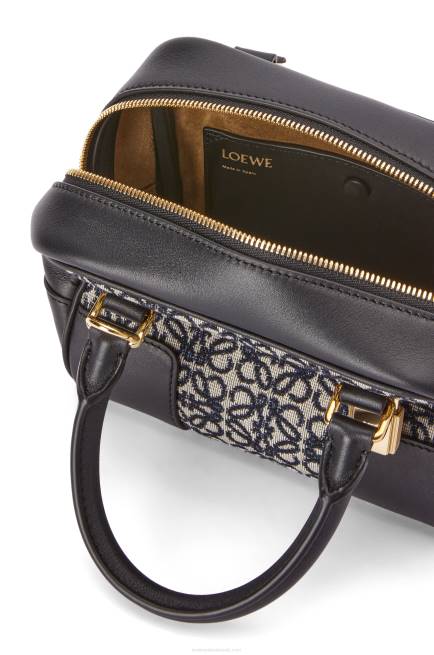 Navy/Black Amazona 16 Square bag in Anagram jacquard and calfskin Loewe 84PR139 Women