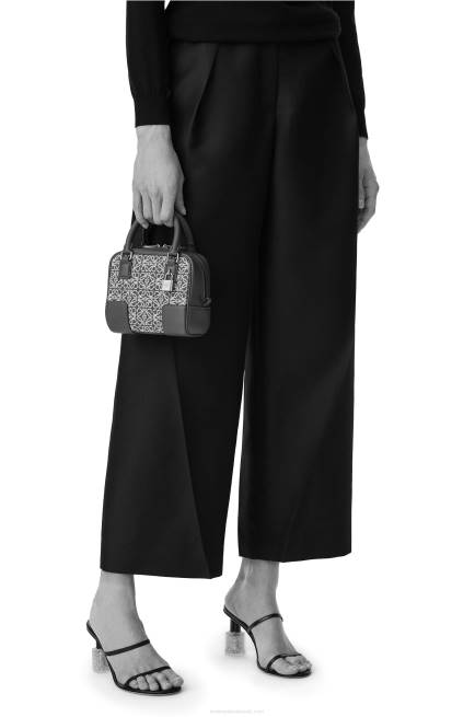 Tan/Pecan Amazona 16 Square bag in Anagram jacquard and calfskin Loewe 84PR163 Women